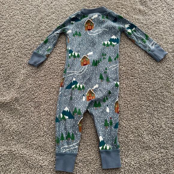 Hanna Andersson Snowy Cottages Baby Zip Sleeper - Size 12-18 months - Picture 3 of 3